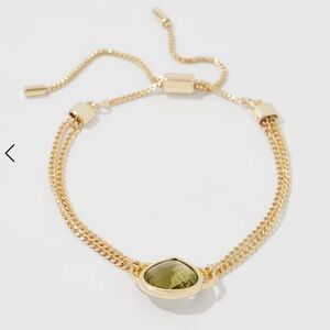 WHBM Olive + Gold Bracelet